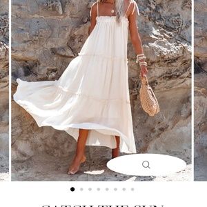 Cream maxi dress - size small